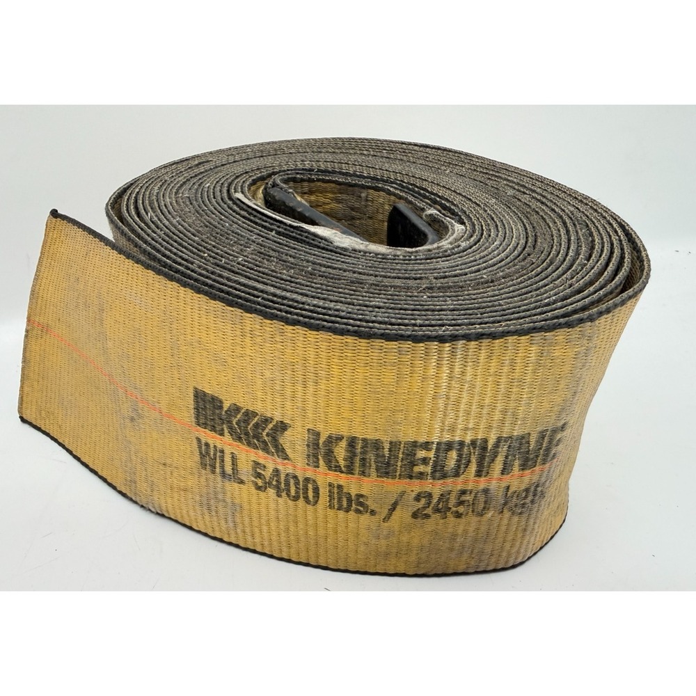 Kinedyne 4" Winch Strap Flat Hook Heavy Duty Cargo Tie Down 5400 lbs WLL Yellow - Picture 2 of 13
